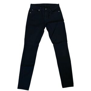 7 For All Mankind Gwenevere Black Mid Rise Skinny Jeans Size 28